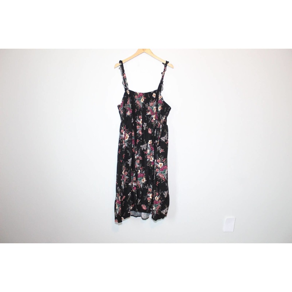 Torrid Floral Butterfly Midi Challis Smocked Tiered Dress Plus Size 4 4X H14068 - Picture 10 of 16